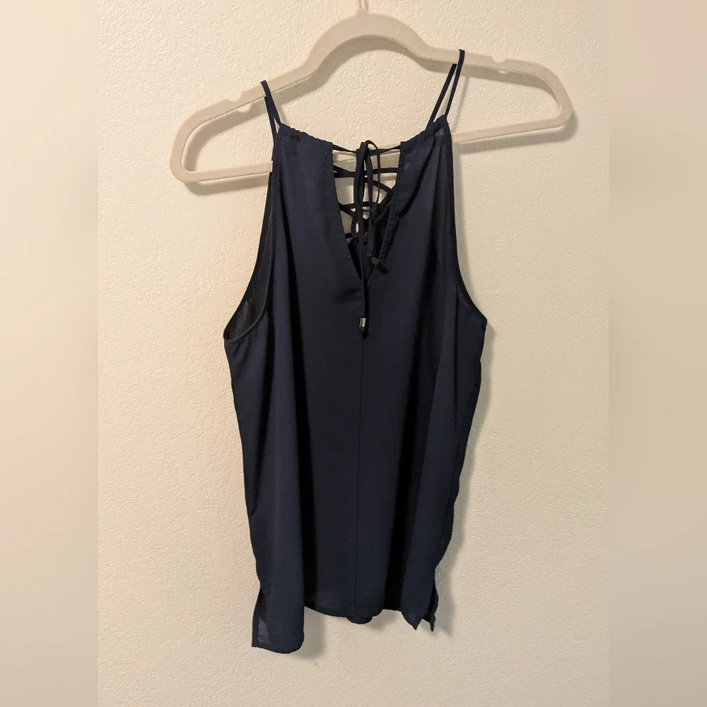 Soho Blue Tank Top with High Neckline and Sleeveless Design - Picture 2 of 5